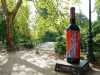jardin public with wine bottle