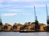 old docks on the north bank of thames converted to housing