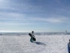 Top of Yllas fell is flat and windy in a panorama photo